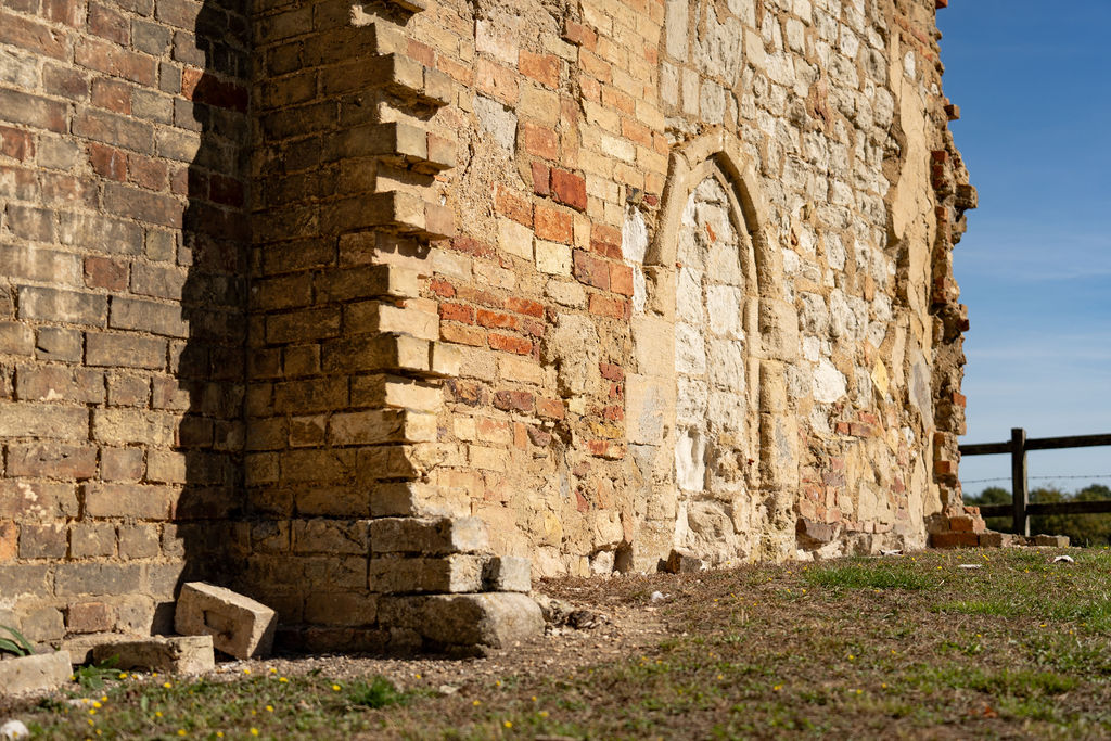 Part of Nuns Refectory. There is a filled in medieval doorway in the background