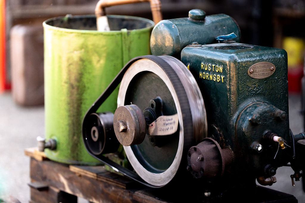 A stationary steam engine