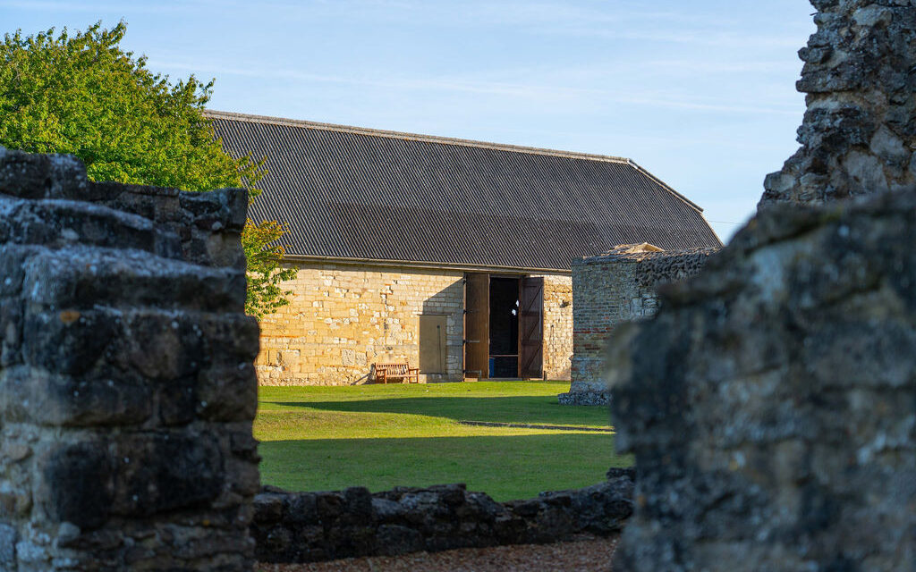 View of Nuns' refectory through ancient stone walls